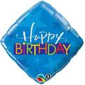 Loftus International 18 in. Birthday Blue Stars Diamond Flat Party Balloon Q2-5319